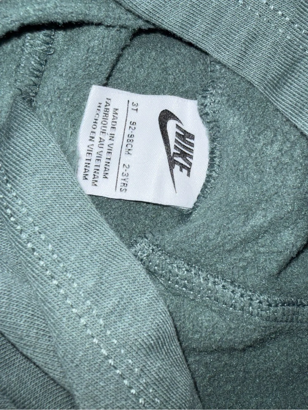 Nike Kids Matching Hoodie & Jogger Set - Light Gray and Dark Green